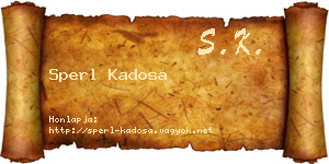 Sperl Kadosa névjegykártya